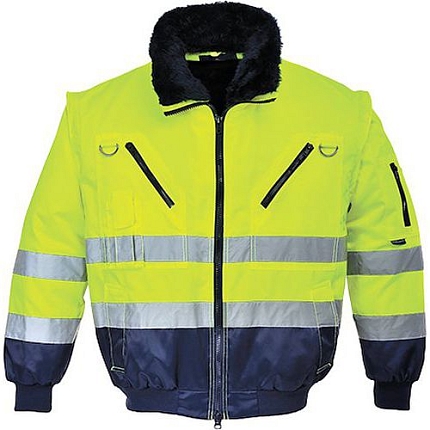 Reflexní nepromokavá bunda Hi-Vis 3v1, žlutá/modrá, vel. 4XL