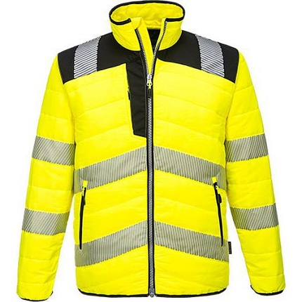 Reflexní zateplená bunda PW3 Hi-Vis Baffle, žlutá/černá, vel. XL
