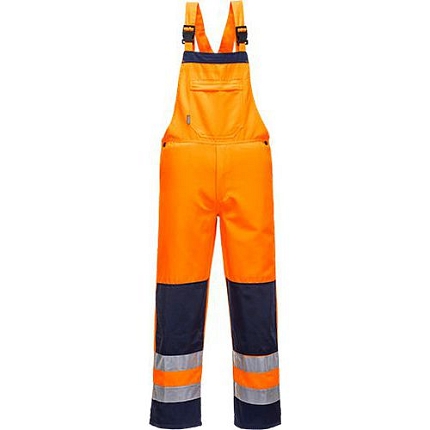 Reflexní kalhoty Girona Hi-Vis s laclem, modré/oranžové, vel. 3XL