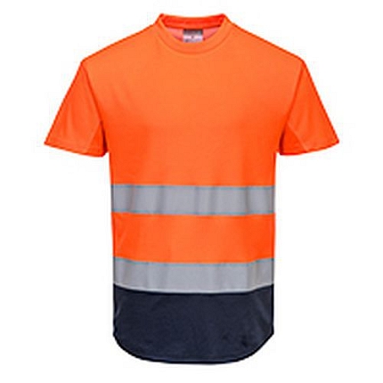 Reflexní tričko s krátkým rukávem Hi-Vis, oranžové/modré, vel. XXL