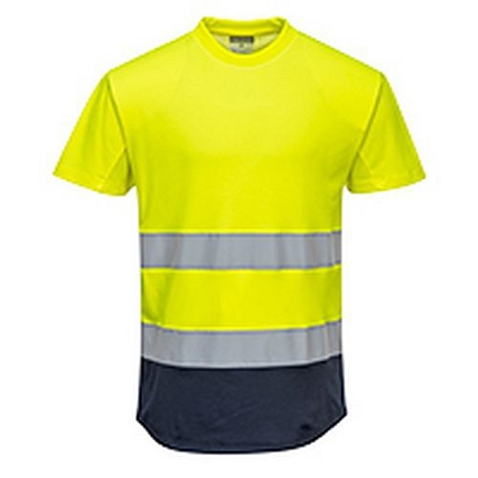 Reflexní tričko s krátkým rukávem Hi-Vis, žluté/modré, vel. S