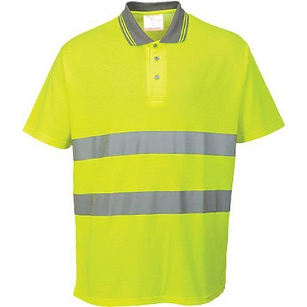 Reflexní polokošile s krátkým rukávem Comfort Hi-Vis, žlutá, vel. S