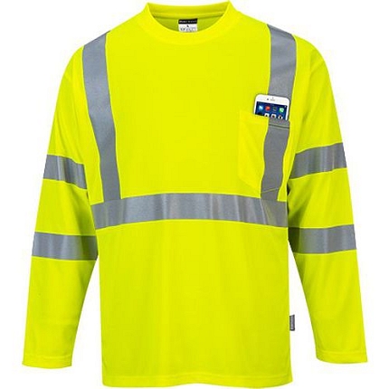 Reflexní tričko s dlouhým rukávem Pocket Hi-Vis, žluté