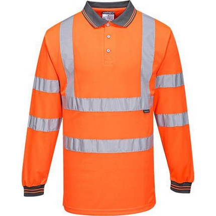 Reflexní polokošile s dlouhým rukávem Hi-Vis, oranžová, vel. L