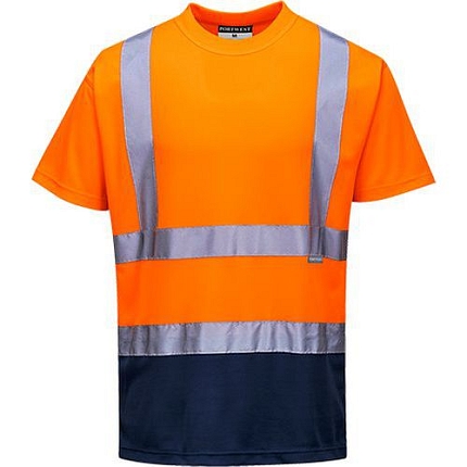 Reflexní tričko s krátkým rukávem Plus Hi-Vis, oranžové/modré, vel. XXL