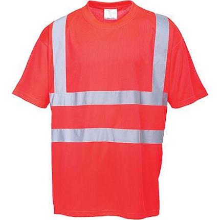 Reflexní tričko s krátkým rukávem Plus Hi-Vis, červené, vel. S