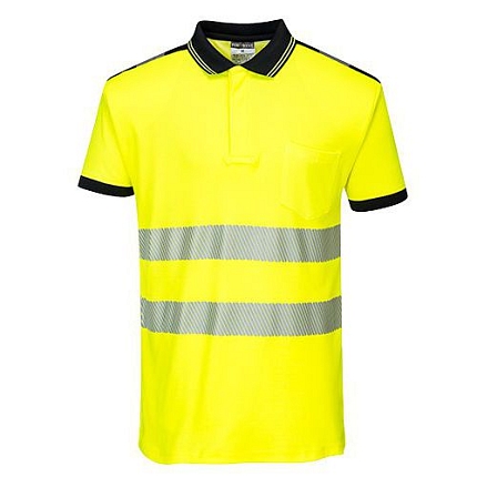 Reflexní polokošile s krátkým rukávem PW3 Hi-Vis, žlutá/černá, vel. M