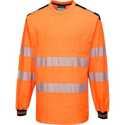 Reflexní tričko s dlouhým rukávem PW3 Hi-Vis, oranžové/černé, vel. 5XL