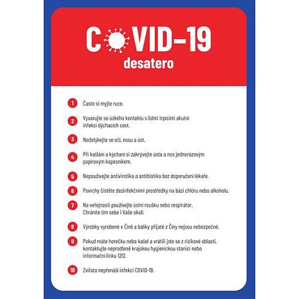 Desatero zásad ochrany proti virové nákaze, plast, 297 x 210 x 0,5 mm, A4