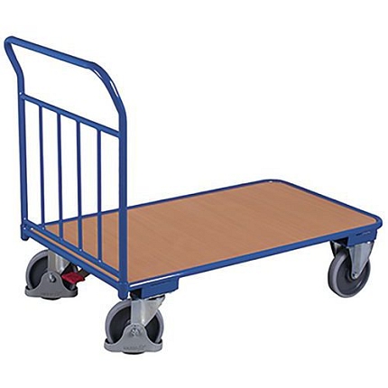 Plošinový vozík PV02, do 400 kg, 130 x 70 x 103 cm, modrý