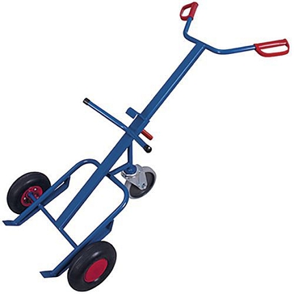 Rudl RU203 na sudy s opěrným kolem, do 250 kg, s nafukovacími koly, modrý