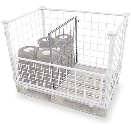 Mezistěna k paletovým nástavcům, pletivová, pozink, 95 x 120 cm