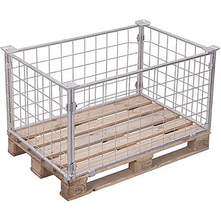 Paletový nástavec typ 62, pletivový, pozink, 60 x 120 x 100 cm