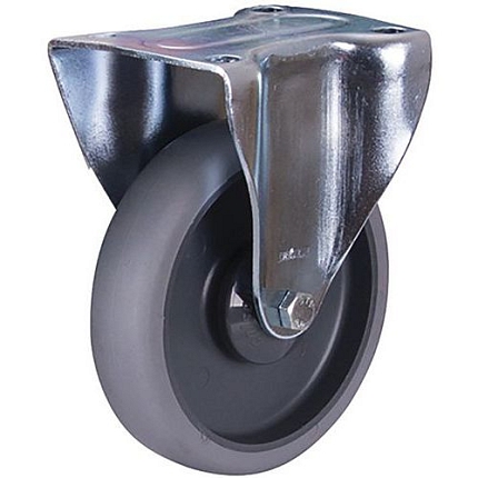 Termoplastické pojezdové kolo s přírubou, 125 x 30 mm, kuličkové ložisko, pevné