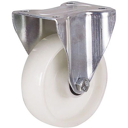 Polyamidové pojezdové kolo s přírubou, 125 x 38 mm, kuličkové ložisko, pevné