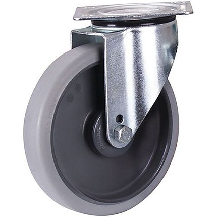 Termoplastické pojezdové kolo s přírubou, 200 x 40 mm, kuličkové ložisko, otočné