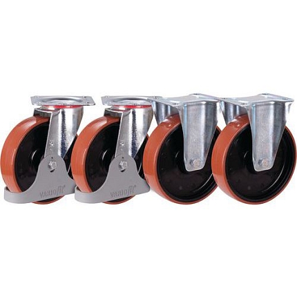 Příplatková výbava - Sada 2 pevných a 2 otočných kol, polyuretanová, 200 x 50 mm, 96° Shore A