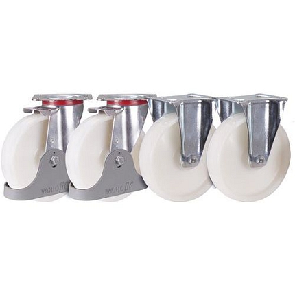 Příplatková výbava - Sada 2 pevných a 2 otočných kol, polyamidová, 125 x 38 mm