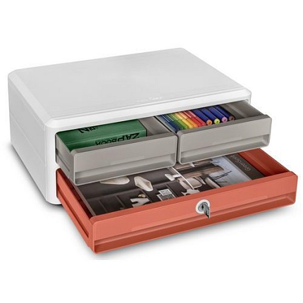 Modulární zásuvkový box na dokumenty, Cep, Sable Terracotta