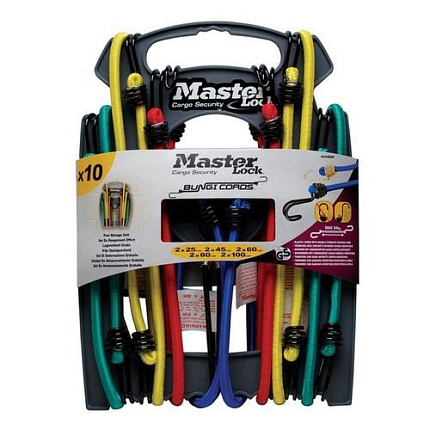 Set upínací gumy s háčky Master Lock, 10ks