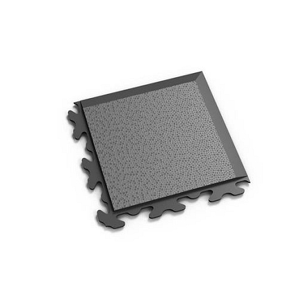 Zátěžová podlaha Fortelock Invisible, dezén hadí kůže, roh typ B, tmavě šedý