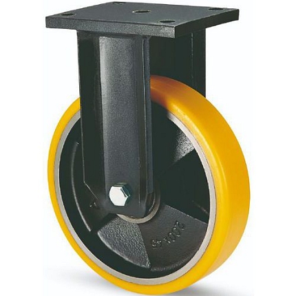 Polyuretanové transportní kolo s přírubou, průměr 175 mm, pevné, kuličkové ložisko