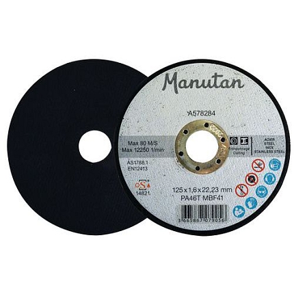 Ploché řezné kotouče na ocel a nerez Manutan Expert, 25 ks, 125 x 1,6 mm