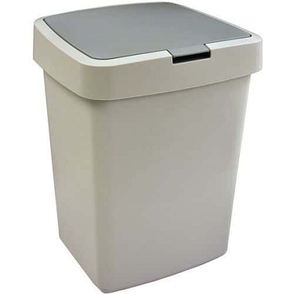 Odpadkový koš Delta s odklápěcím víkem šedý 10 l