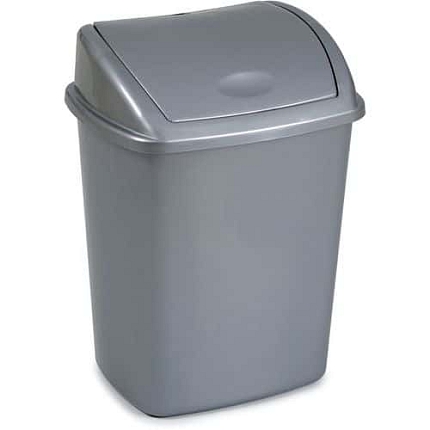 Odpadkový koš s výklopným víkem 15 l šedý