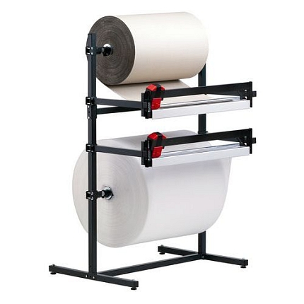 Dvojitý odvíječ papíru, horizontální, průměr role 80 cm, šíře role 125 cm