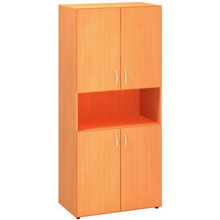 Vysoká široká skříň Alfa 500, 178 x 80 x 47 cm, kombinovaná, dezén buk Bavaria