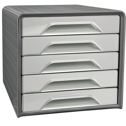 Zásuvkový modul CEP Smoove, 5 zásuvek, šedá/bílá