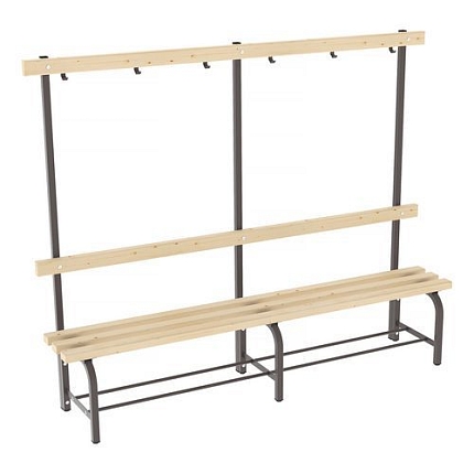 Lavice Zora s věšákovou stěnou, 200 cm, hnědá