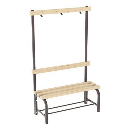 Lavice Lisa s věšákovou stěnou, 100 cm, hnědá