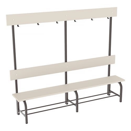 Lavice Eda s věšákovou stěnou, 200 cm, hnědá