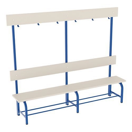 Lavice Eda s věšákovou stěnou, 200 cm, modrá