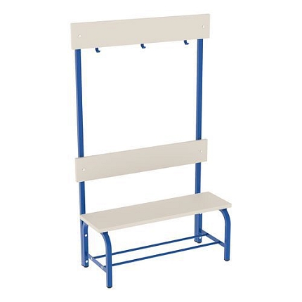 Lavice Nela s věšákovou stěnou, 100 cm, modrá