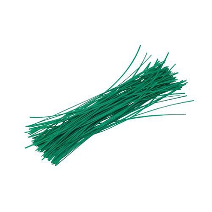 TOPTRADE drát ocelový, poplastovaný, zelený, 100 ks, 0,4 x 100 mm