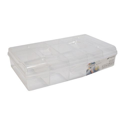 Organizér plastový, nun, přepážkový systém, průhledný, 198 x 117 x 45 mm