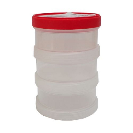 box plastový, šroubovací s víkem, 3 misky, 95 x 130 mm