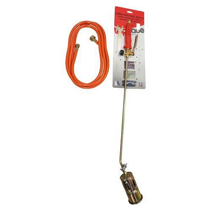 TOPTRADE hořák PB, s hadicí 3 m, regulátorem tlaku a směšovací komorou, 60 mm x 850 mm, profi
