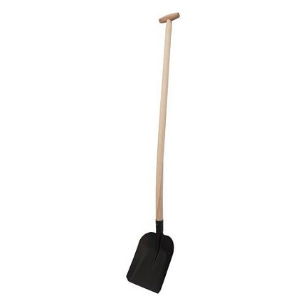 TOPTRADE lopata ocelová, standard, černý lak, s rovnou násadou 