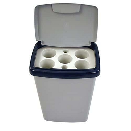 Koš na kelímky šedý – 5 otvorů – 50 l