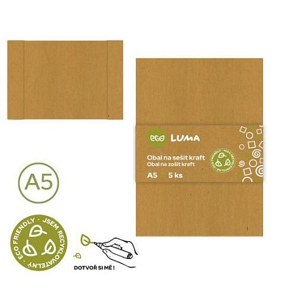 Obal na sešit KRAFT ECO LUMA, A5, 5ks