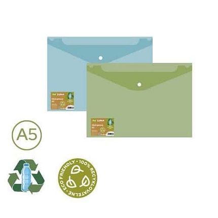 Obal spisový s klopou a drukem ECO LUMA mix, 6 ks, A5