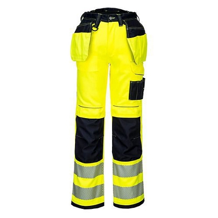 Kalhoty Holster PW3 Hi-Vis Stretch, černá/žlutá, normální, vel. 34