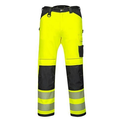 Dámské stetchové pracovní kalhoty PW3 Hi-Vis, černá/žlutá, normální, vel. 30
