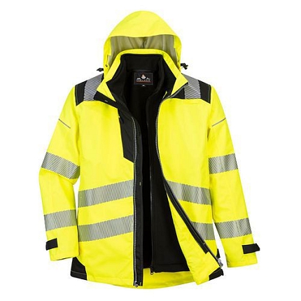 Bunda PW3 Hi-Vis 3v1, černá/žlutá, normální, vel. XXL