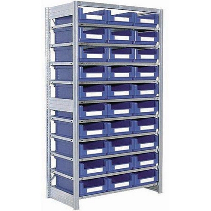 Policový regál s boxy (30 ks)