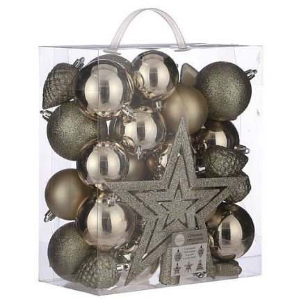 Vánoční ozdoby, plastové, champagne